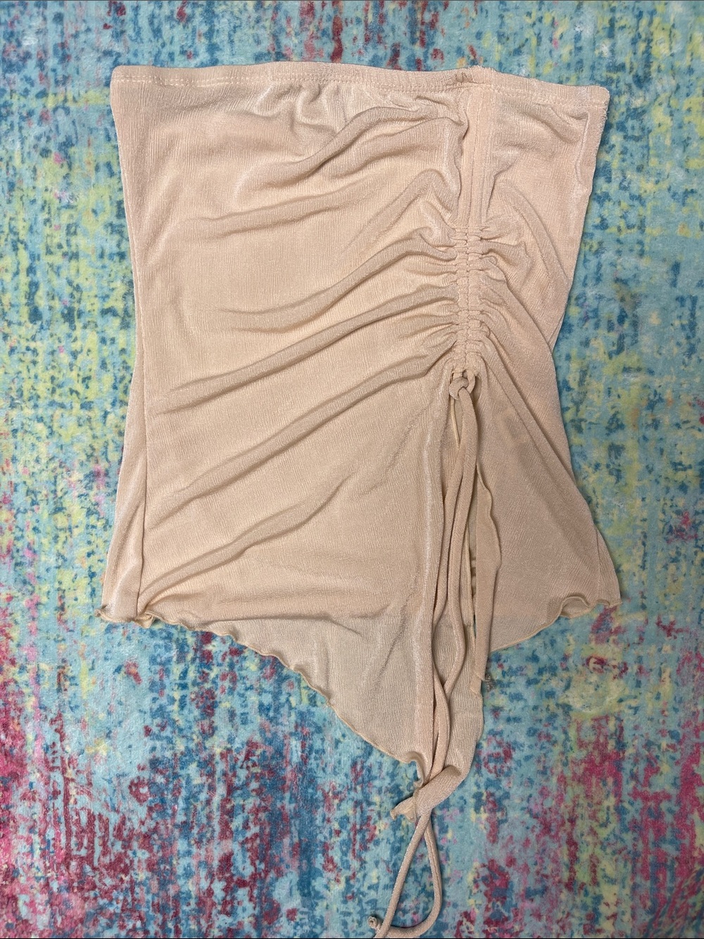 Fashion Nova Blush Pink Ruched Strapless Crop Top